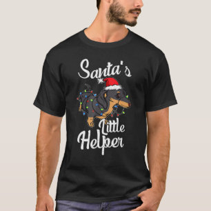 T-shirt Santas Little Helper Dachshund Wiener Chien Christ