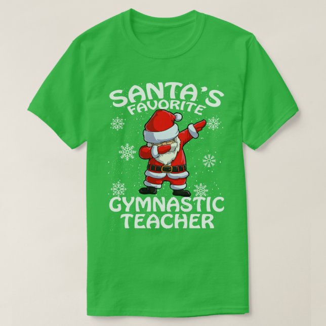 T-shirt Santas Professeur de Gymnastique Préféré Noël (Design devant)