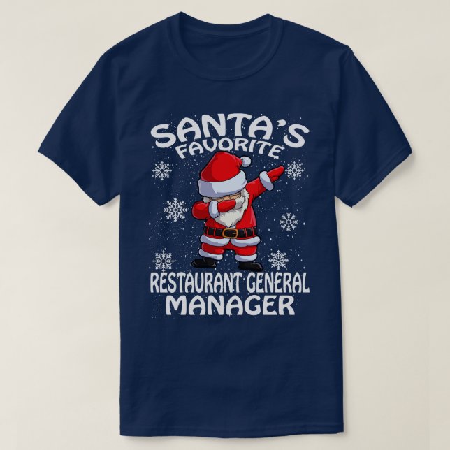 T-shirt Santas Restaurant Favori Directeur Général Christ (Design devant)