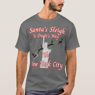 T-shirt Santas Sleigh Is On Its Way To New York City Tee