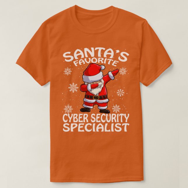 T-shirt Santas Spécialiste favori de la cybersécurité Chri (Design devant)