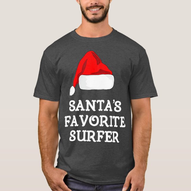 T-shirt Santas Surfer favori Funny Noël Surf cadeau de Noë (Devant)
