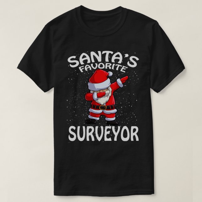 T-shirt Santas Surveyor préféré Noël (Design devant)
