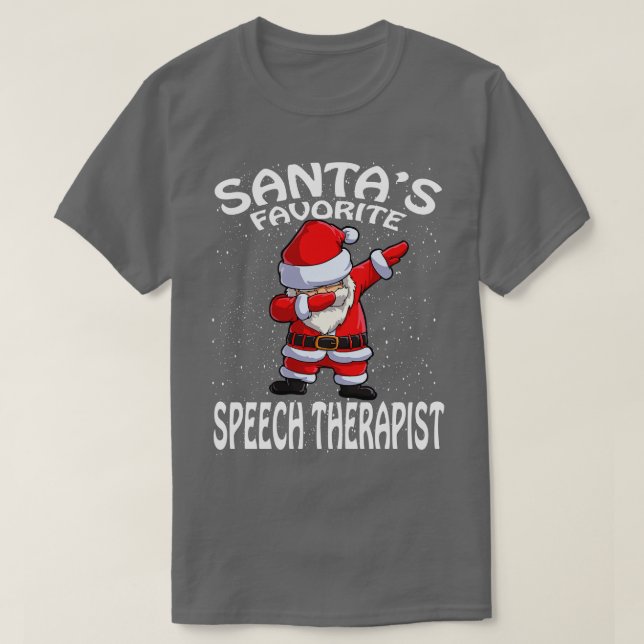T-shirt Santas Thérapeute de la parole préférée Noël (Design devant)