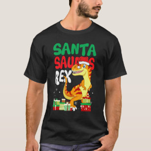 T-shirt Santasaurus Rex Christmas Rex Dinosaur Père Noël E