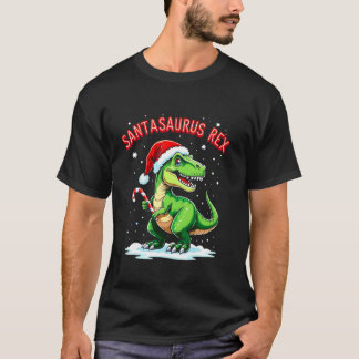 T-shirt Santasaurus Rex Dinosaure Drôle de Noël Chapeau de