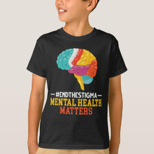 T-shirt Santé mentale du cerveau coloré