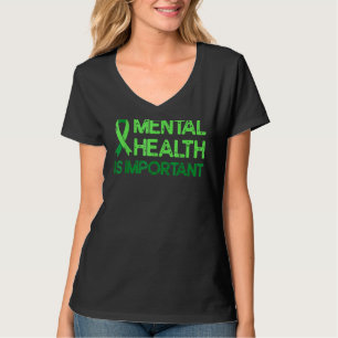 T-shirt Santé mentale Ruban vert Anxiété Santé mentale A