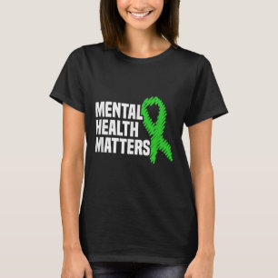 T-shirt Santé mentale S Ruban vert Sensibilisation en sant