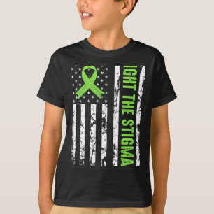 T-shirt Santé Ruban Usa Drapeau Nous Portons Vert Santé Me