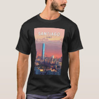Santiago Chili Illustration Voyage Art Vintage