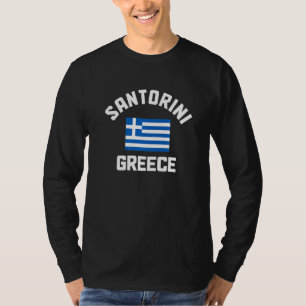 T-shirt Santorin Grèce Pavillon grec Pride Vacances Souven
