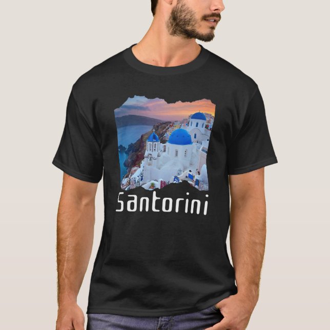 T-shirt Santorin Grèce Souvenir 7 (Devant)