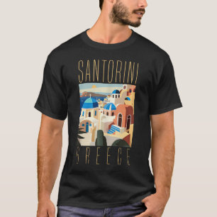T-shirt Santorini Blue Dome Ship Santorini Cadeaux Santori