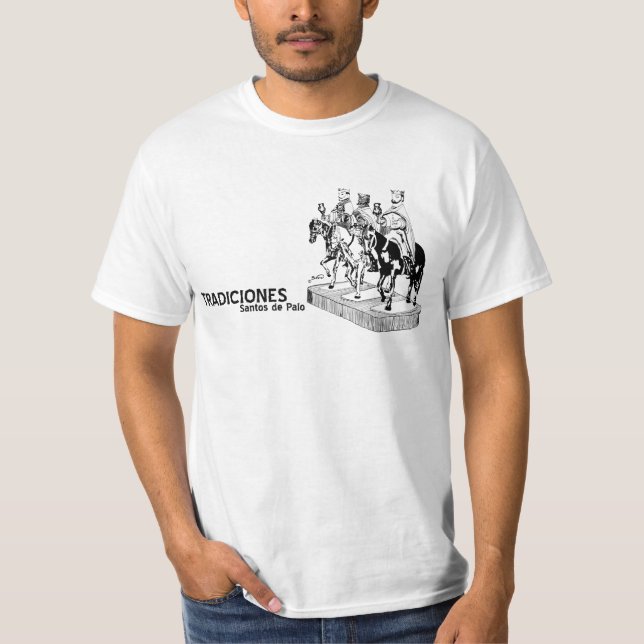 T-shirt Santos de Palo (negro y blanco) (Devant)