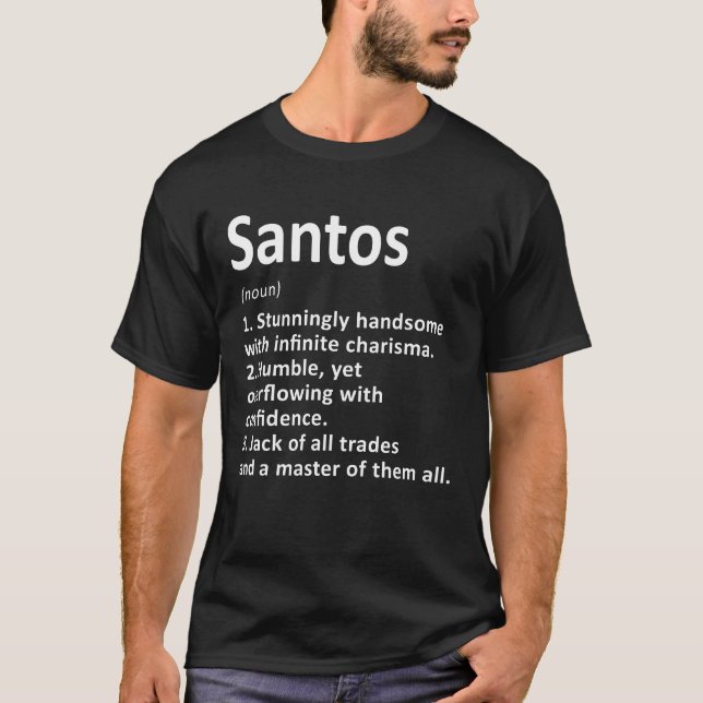 T-shirt Santos Définition Nom personnalisé Amusant Anniver (Devant)