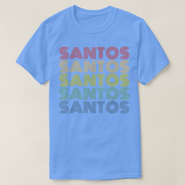 T-shirt Santos Wordmark Motif Nom personnalisé Retro  (Design devant)
