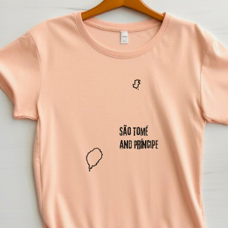 T-shirt Sao Tomé-et-Principe Plan du pays Ligne Frontière 