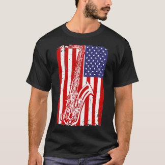 T-shirt Saophoniste Drapeau USA - Saophone cadeau
