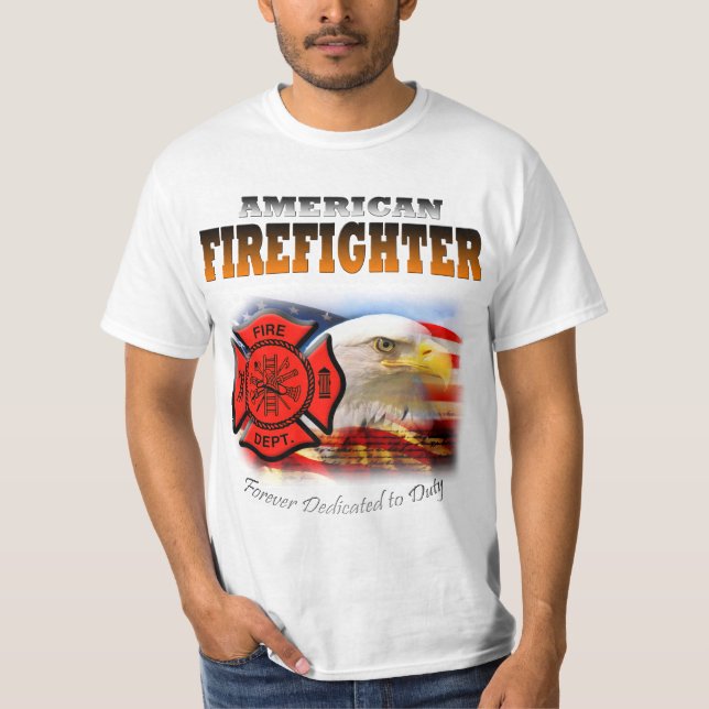 T-shirt Sapeur-pompier américain consacré au devoir (Devant)