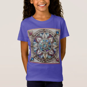 T-Shirt Saphirs roses et bleus Diamants Perles Mandala