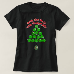 T-shirt Sapin de Noël de pickleball Décorez les salles Som