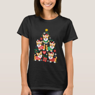 T-shirt Sapin de Noël drôle Corgi Femmes Hommes Amoureux d