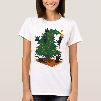 T-shirt Sapin de Noël et Chat