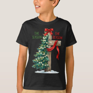 T-shirt Sapin de Noël La Saison Jésus Croix La Raison X