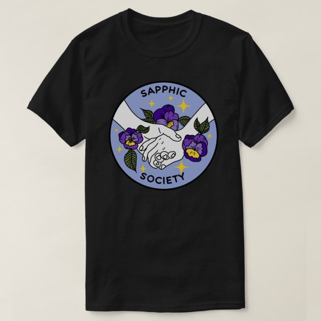 T-shirt Sapphic Society Sticker (Design devant)