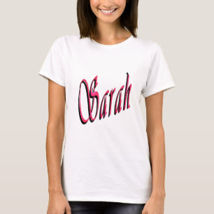 T-shirt Sarah Nom En Rouge Et Rose,