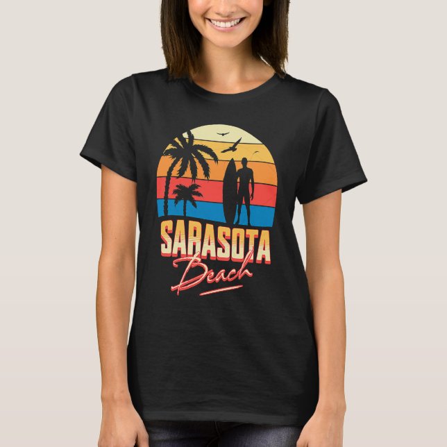 T-shirt Sarasota Beach Floride Surf Surfer Océan été (Devant)