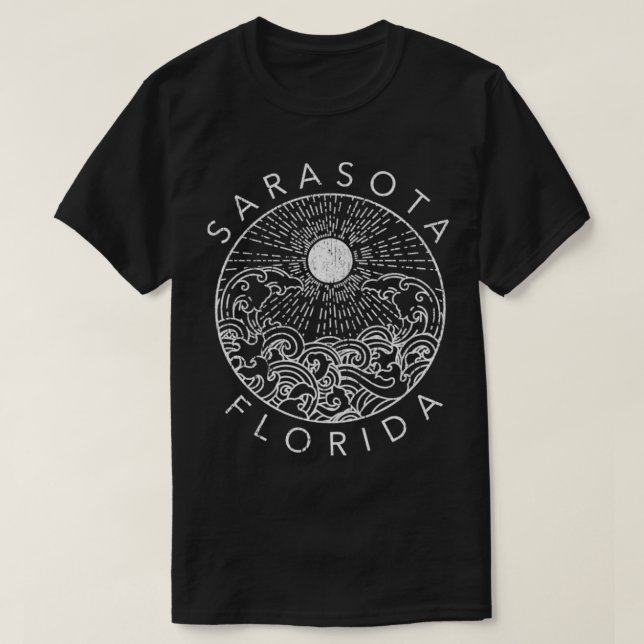 T-shirt Sarasota Beach Floride Vacances Océan Retro Souven (Design devant)