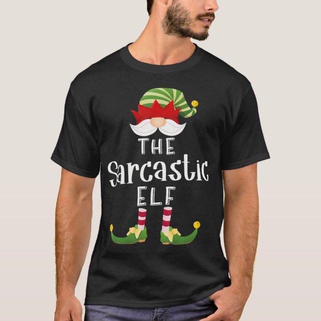T-shirt Sarcastic Elf Group Fête de Noël amusante (Devant)