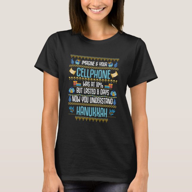 T-shirt Sarcastic Hanoukka Chanukah Cellphone Devis Cadeau (Devant)