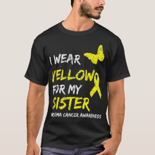 T-shirt Sarcoma Cancer Ruban Je porte le jaune pour ma soe