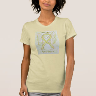 T-shirt Sarcoma Yellow Awareness Ribbon Angel Art Shirt