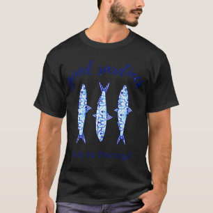 T-shirt Sardine avec carreau bleu portugais - Bon sa