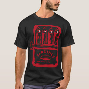 T-shirt Sardines, design alimentaire vintage maximaliste c