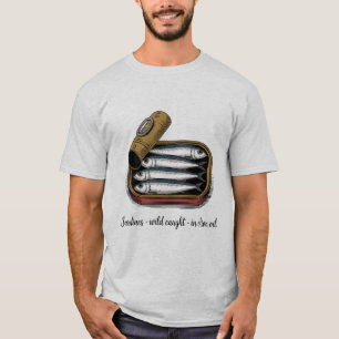 T-shirt Sardines Poisson épais Retro Été graphique pour ho