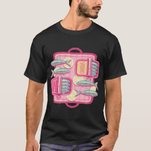 T-shirt Sardines Rétro Mignonnes avec Tranches de Citron. 