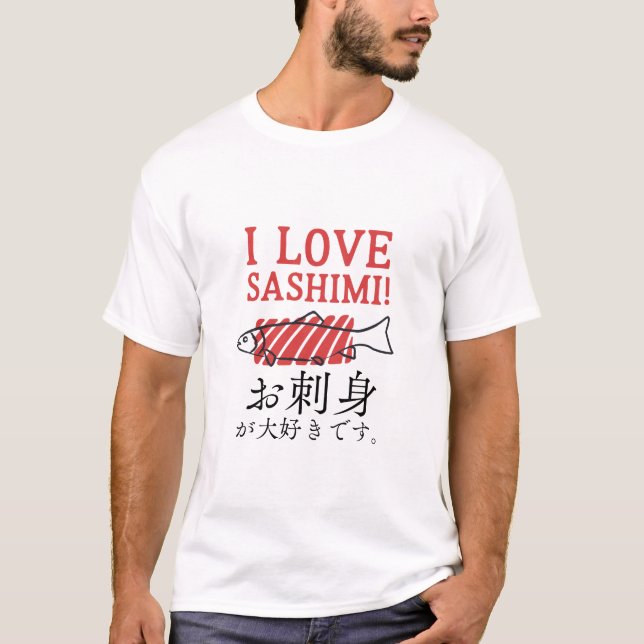 T-shirt Sashimi FIsh nourriture minimale (Devant)