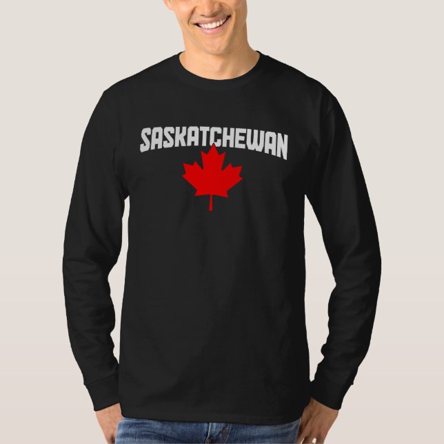 T-shirt Saskatchewan Maple Leaf Canada Canadian Flag Pride (Devant)