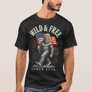 T-shirt Sasquatch drôle drapeau américain sauvage et depui