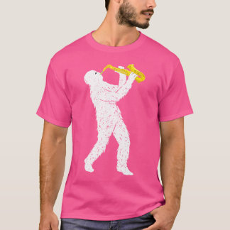 T-shirt Sasquatch Lecteur Saxophone Saxophoniste Jazz Bras