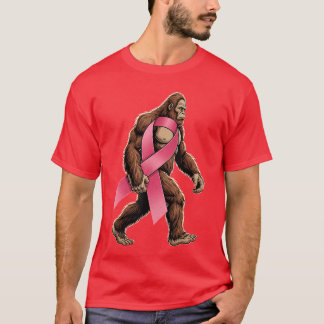T-shirt Sasquatch Ruban Rose Contre Cancer Sein Hommes Bo