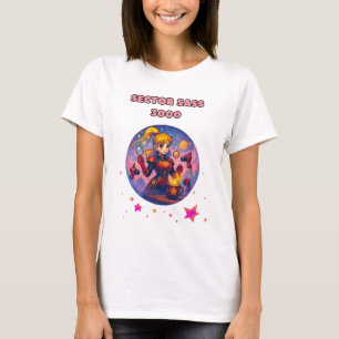 T-shirt Sass espace fille chemise avec des couleurs mignon