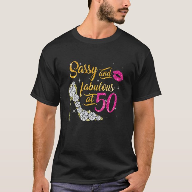 T-shirt Sassy Et Fabuleux À 50 Ans 50e Anniversaire S (Devant)