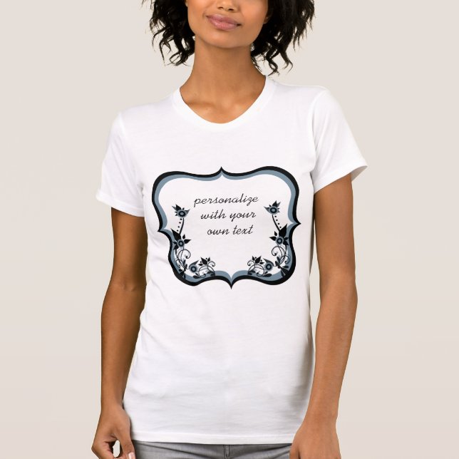 T-shirt Sassy Floral Frame femme's Tee, Dark Periwinkle (Devant)