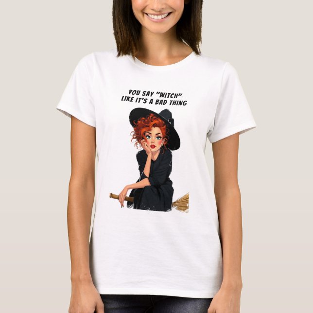 T-shirt Sassy Witch Halloween Design (Devant)
